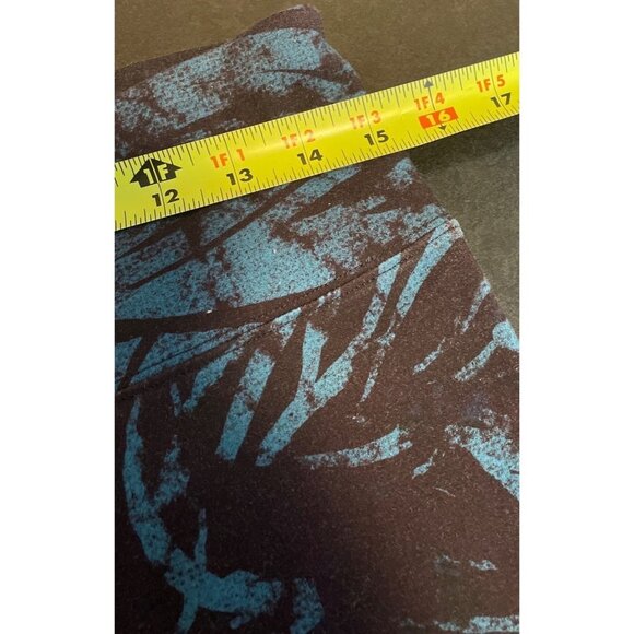 Soft Surrounding Blue Black Tropical Pattern Athletic Yoga Pants Sz M - Picture 6 of 10
